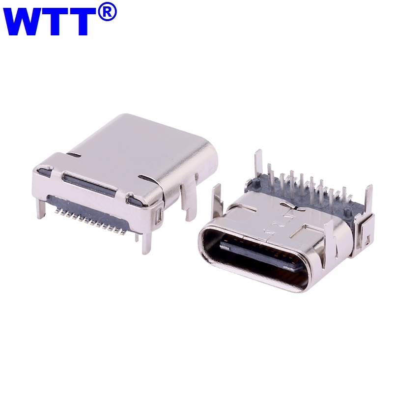 TYPE-C24P母座板上型前插后贴L=8.65-10.0MM