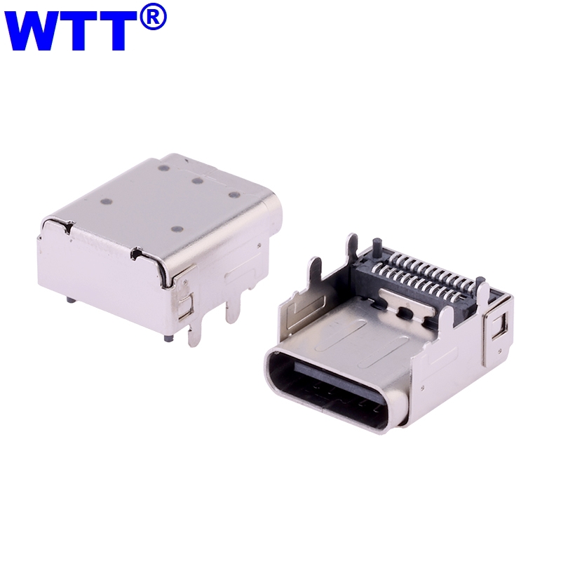 TYPE-C24P母座板上双贴垫高CH3.4MM