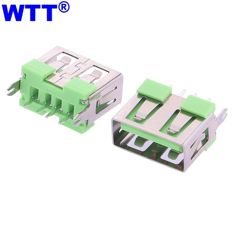 2.0USB母座180度直插短体